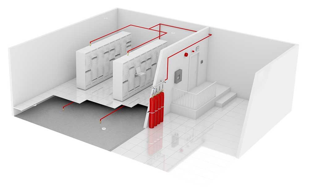 Inert gas fire protection enclosed room Inert gas fire protection enclosed room